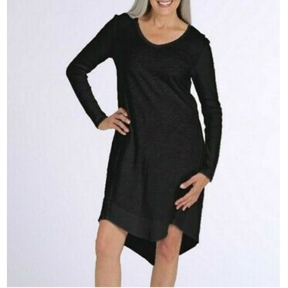 NWT Fresh Produce Hilton Head Long Sleeve Dress size Large Black 91857 ASDHLHD